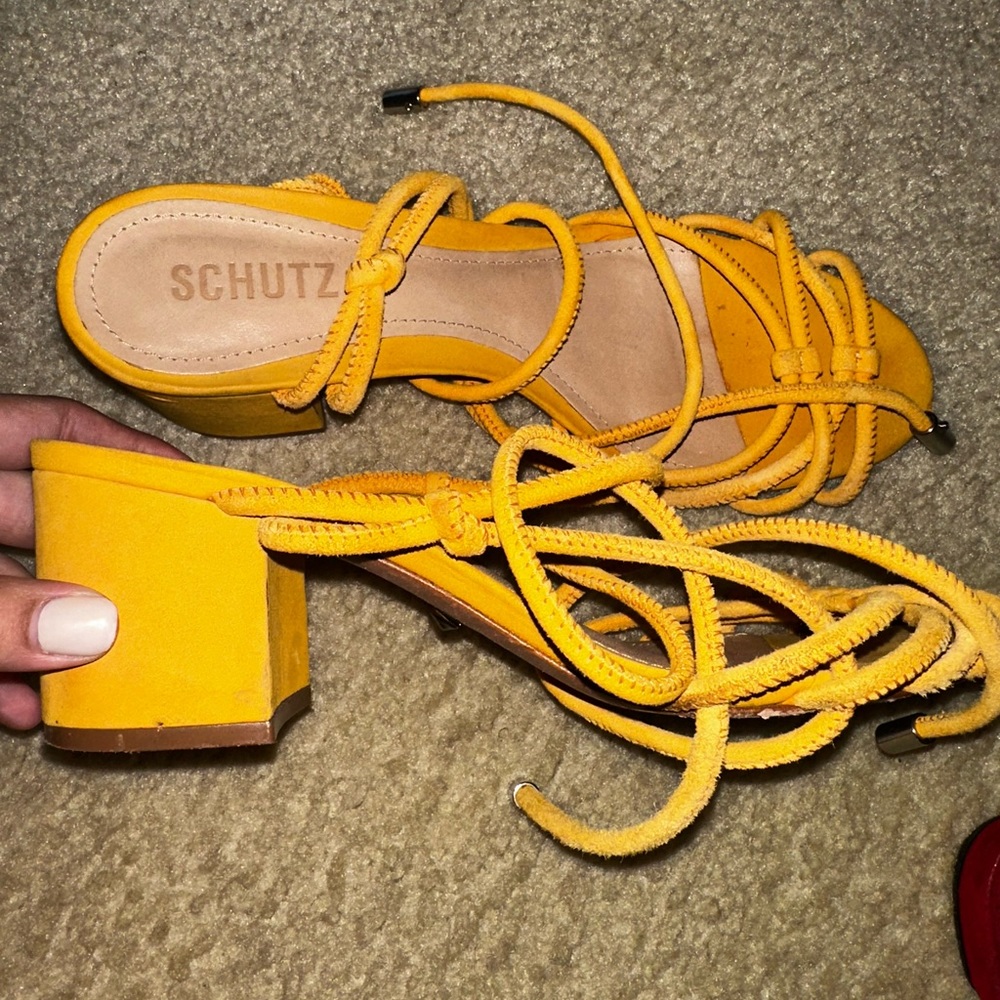 Shutz Marigold Tie Up Sandals